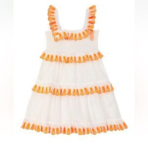 ZIMMERMANN KIDS Tropicana Embroidered Cotton Dress  White Sz 10 NWT